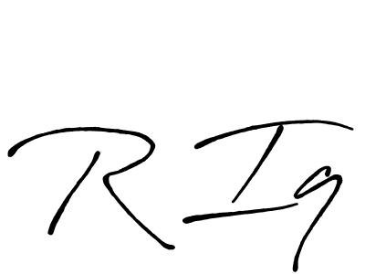 Similarly Antro_Vectra_Bolder is the best handwritten signature design. Signature creator online .You can use it as an online autograph creator for name R Iq. R Iq signature style 7 images and pictures png