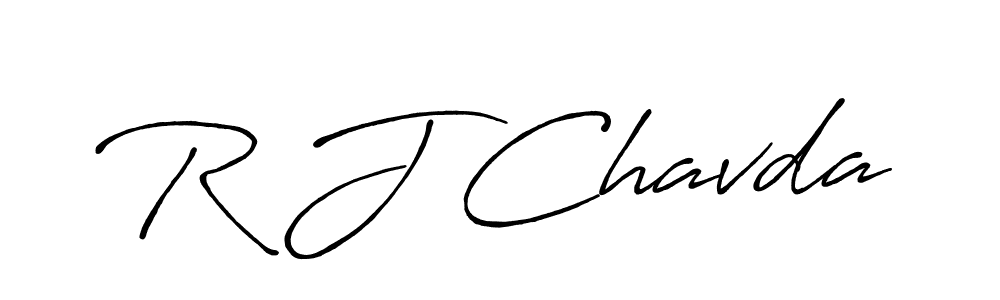 Use a signature maker to create a handwritten signature online. With this signature software, you can design (Antro_Vectra_Bolder) your own signature for name R J Chavda. R J Chavda signature style 7 images and pictures png