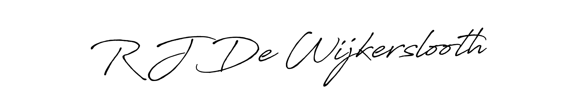 Use a signature maker to create a handwritten signature online. With this signature software, you can design (Antro_Vectra_Bolder) your own signature for name R J De Wijkerslooth. R J De Wijkerslooth signature style 7 images and pictures png