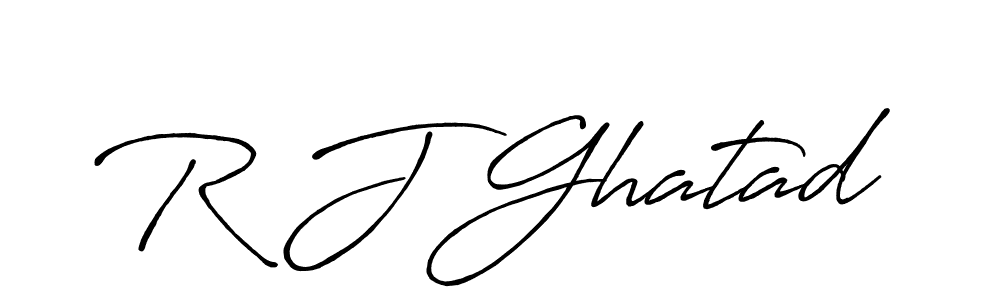 Design your own signature with our free online signature maker. With this signature software, you can create a handwritten (Antro_Vectra_Bolder) signature for name R J Ghatad. R J Ghatad signature style 7 images and pictures png