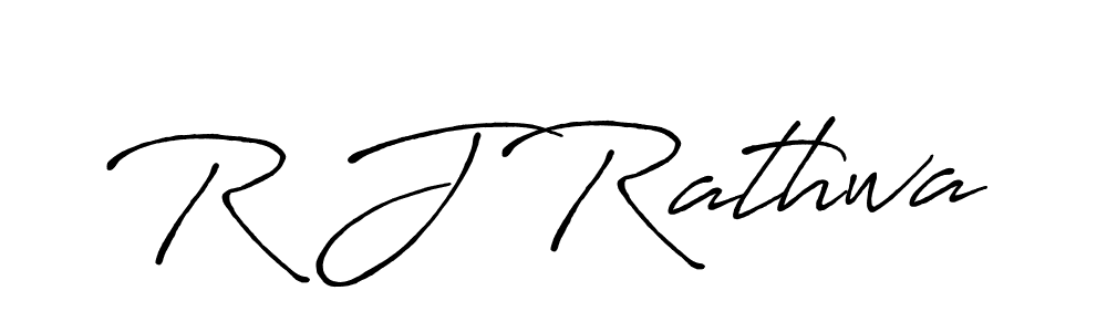 Create a beautiful signature design for name R J Rathwa. With this signature (Antro_Vectra_Bolder) fonts, you can make a handwritten signature for free. R J Rathwa signature style 7 images and pictures png