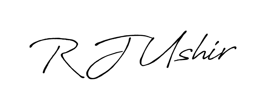 Also You can easily find your signature by using the search form. We will create R J Ushir name handwritten signature images for you free of cost using Antro_Vectra_Bolder sign style. R J Ushir signature style 7 images and pictures png