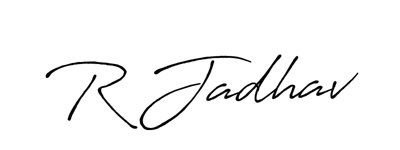 Design your own signature with our free online signature maker. With this signature software, you can create a handwritten (Antro_Vectra_Bolder) signature for name R Jadhav. R Jadhav signature style 7 images and pictures png