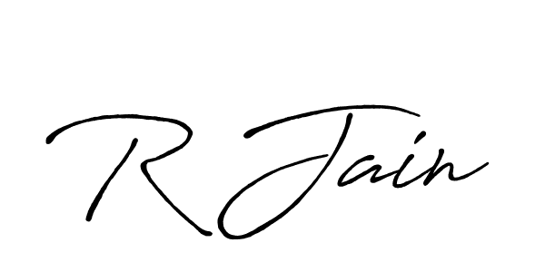 Design your own signature with our free online signature maker. With this signature software, you can create a handwritten (Antro_Vectra_Bolder) signature for name R Jain. R Jain signature style 7 images and pictures png