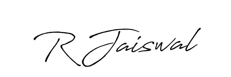 Make a beautiful signature design for name R Jaiswal. With this signature (Antro_Vectra_Bolder) style, you can create a handwritten signature for free. R Jaiswal signature style 7 images and pictures png