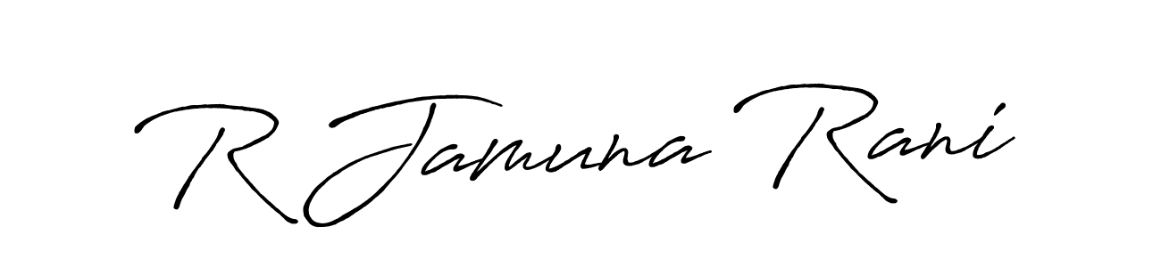 The best way (Antro_Vectra_Bolder) to make a short signature is to pick only two or three words in your name. The name R Jamuna Rani include a total of six letters. For converting this name. R Jamuna Rani signature style 7 images and pictures png