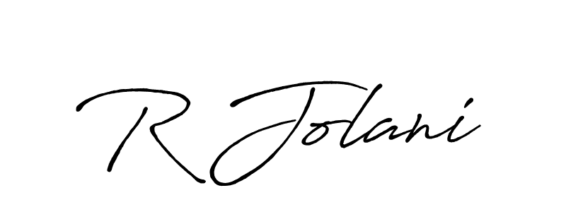 How to make R Jolani name signature. Use Antro_Vectra_Bolder style for creating short signs online. This is the latest handwritten sign. R Jolani signature style 7 images and pictures png