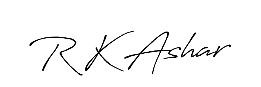 How to make R K Ashar signature? Antro_Vectra_Bolder is a professional autograph style. Create handwritten signature for R K Ashar name. R K Ashar signature style 7 images and pictures png