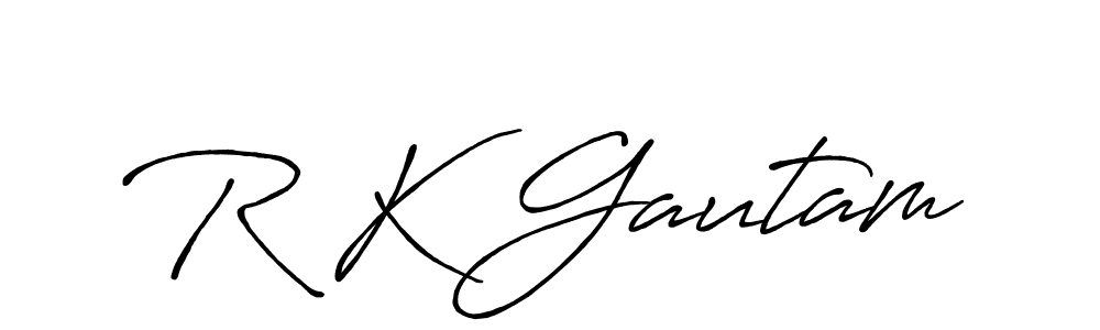 Use a signature maker to create a handwritten signature online. With this signature software, you can design (Antro_Vectra_Bolder) your own signature for name R K Gautam. R K Gautam signature style 7 images and pictures png