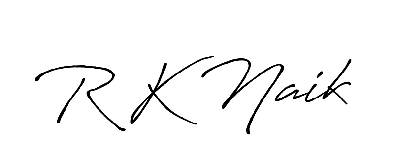 Design your own signature with our free online signature maker. With this signature software, you can create a handwritten (Antro_Vectra_Bolder) signature for name R K Naik. R K Naik signature style 7 images and pictures png
