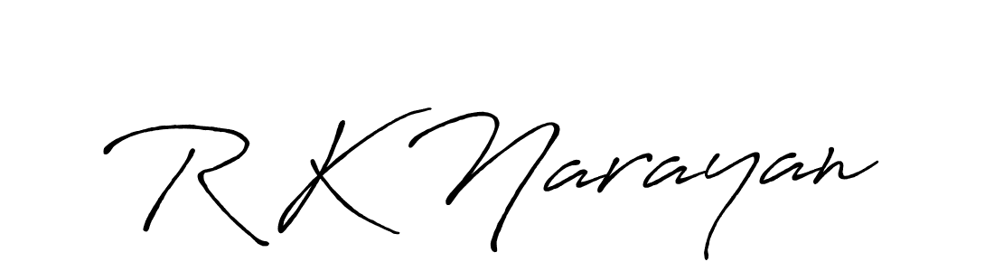 Create a beautiful signature design for name R K Narayan. With this signature (Antro_Vectra_Bolder) fonts, you can make a handwritten signature for free. R K Narayan signature style 7 images and pictures png