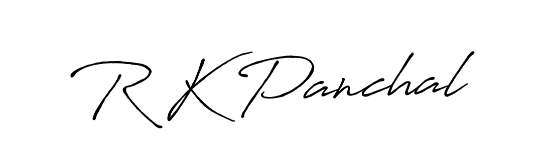 Use a signature maker to create a handwritten signature online. With this signature software, you can design (Antro_Vectra_Bolder) your own signature for name R K Panchal. R K Panchal signature style 7 images and pictures png