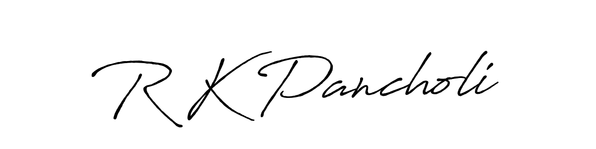 Use a signature maker to create a handwritten signature online. With this signature software, you can design (Antro_Vectra_Bolder) your own signature for name R K Pancholi. R K Pancholi signature style 7 images and pictures png