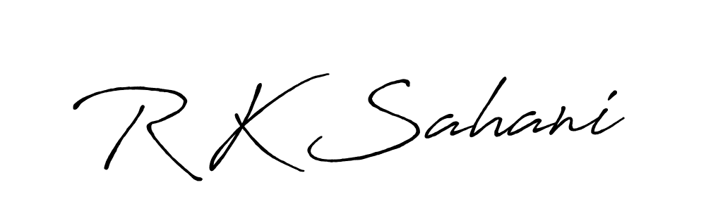 Design your own signature with our free online signature maker. With this signature software, you can create a handwritten (Antro_Vectra_Bolder) signature for name R K Sahani. R K Sahani signature style 7 images and pictures png