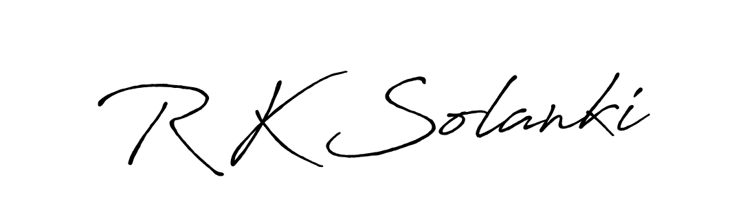 Design your own signature with our free online signature maker. With this signature software, you can create a handwritten (Antro_Vectra_Bolder) signature for name R K Solanki. R K Solanki signature style 7 images and pictures png