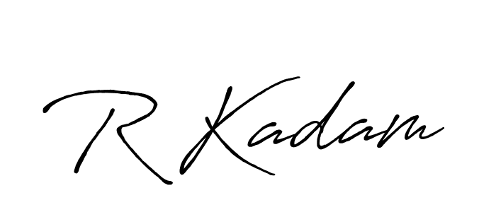 if you are searching for the best signature style for your name R Kadam. so please give up your signature search. here we have designed multiple signature styles  using Antro_Vectra_Bolder. R Kadam signature style 7 images and pictures png