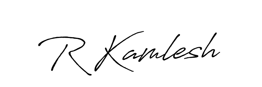 Use a signature maker to create a handwritten signature online. With this signature software, you can design (Antro_Vectra_Bolder) your own signature for name R Kamlesh. R Kamlesh signature style 7 images and pictures png