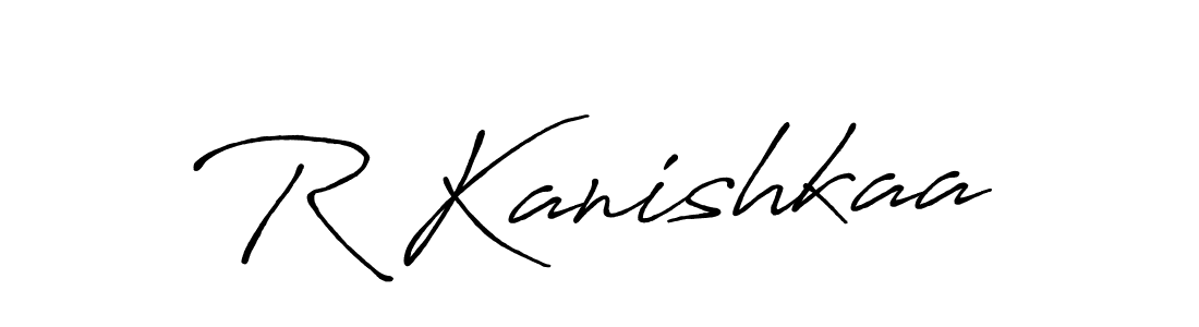 Design your own signature with our free online signature maker. With this signature software, you can create a handwritten (Antro_Vectra_Bolder) signature for name R Kanishkaa. R Kanishkaa signature style 7 images and pictures png