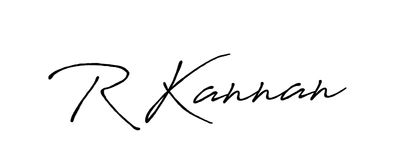 How to make R Kannan name signature. Use Antro_Vectra_Bolder style for creating short signs online. This is the latest handwritten sign. R Kannan signature style 7 images and pictures png