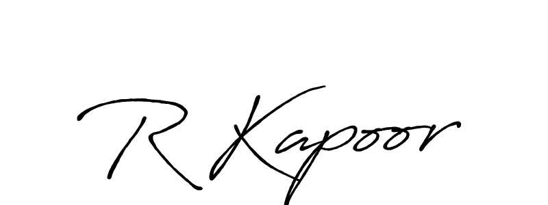 if you are searching for the best signature style for your name R Kapoor. so please give up your signature search. here we have designed multiple signature styles  using Antro_Vectra_Bolder. R Kapoor signature style 7 images and pictures png