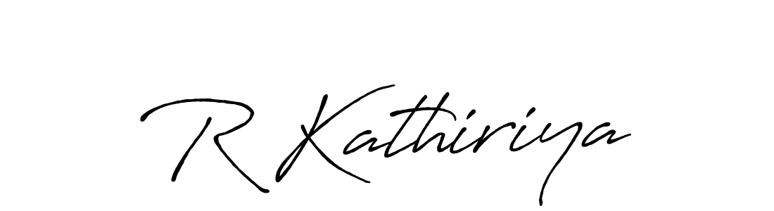 Make a beautiful signature design for name R Kathiriya. With this signature (Antro_Vectra_Bolder) style, you can create a handwritten signature for free. R Kathiriya signature style 7 images and pictures png