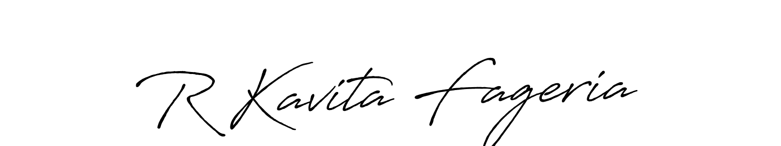 Also You can easily find your signature by using the search form. We will create R Kavita Fageria name handwritten signature images for you free of cost using Antro_Vectra_Bolder sign style. R Kavita Fageria signature style 7 images and pictures png