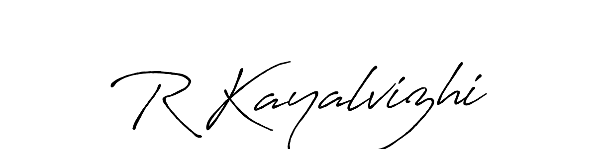 Design your own signature with our free online signature maker. With this signature software, you can create a handwritten (Antro_Vectra_Bolder) signature for name R Kayalvizhi. R Kayalvizhi signature style 7 images and pictures png