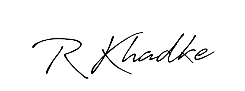 Design your own signature with our free online signature maker. With this signature software, you can create a handwritten (Antro_Vectra_Bolder) signature for name R Khadke. R Khadke signature style 7 images and pictures png