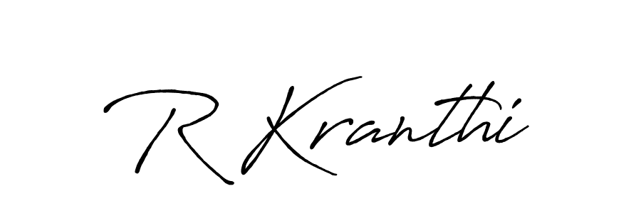 How to make R Kranthi name signature. Use Antro_Vectra_Bolder style for creating short signs online. This is the latest handwritten sign. R Kranthi signature style 7 images and pictures png