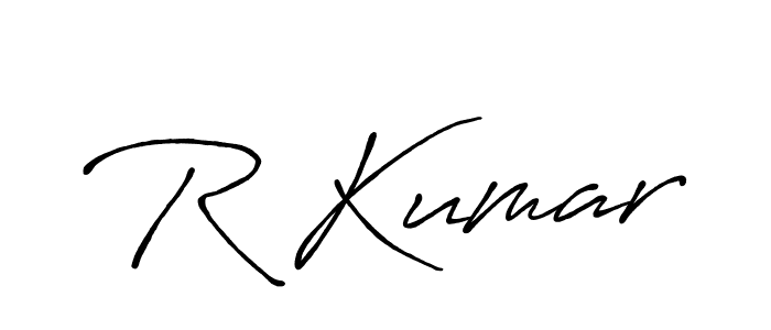 How to make R Kumar signature? Antro_Vectra_Bolder is a professional autograph style. Create handwritten signature for R Kumar name. R Kumar signature style 7 images and pictures png