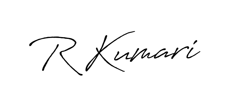 if you are searching for the best signature style for your name R Kumari. so please give up your signature search. here we have designed multiple signature styles  using Antro_Vectra_Bolder. R Kumari signature style 7 images and pictures png