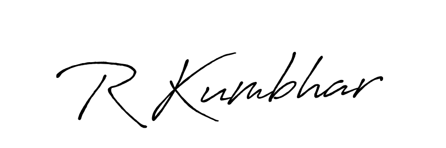 Create a beautiful signature design for name R Kumbhar. With this signature (Antro_Vectra_Bolder) fonts, you can make a handwritten signature for free. R Kumbhar signature style 7 images and pictures png