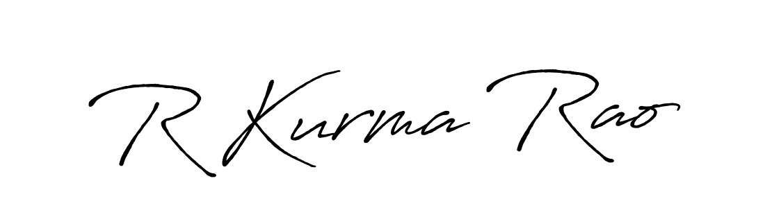 Make a beautiful signature design for name R Kurma Rao. With this signature (Antro_Vectra_Bolder) style, you can create a handwritten signature for free. R Kurma Rao signature style 7 images and pictures png