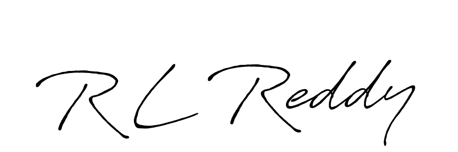 How to make R L Reddy name signature. Use Antro_Vectra_Bolder style for creating short signs online. This is the latest handwritten sign. R L Reddy signature style 7 images and pictures png