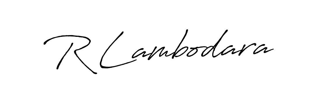 Create a beautiful signature design for name R Lambodara. With this signature (Antro_Vectra_Bolder) fonts, you can make a handwritten signature for free. R Lambodara signature style 7 images and pictures png