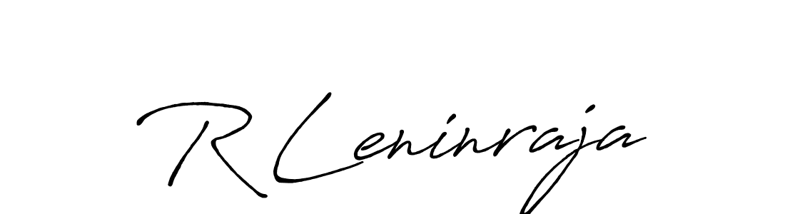 Create a beautiful signature design for name R Leninraja. With this signature (Antro_Vectra_Bolder) fonts, you can make a handwritten signature for free. R Leninraja signature style 7 images and pictures png
