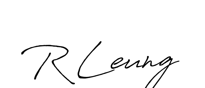 if you are searching for the best signature style for your name R Leung. so please give up your signature search. here we have designed multiple signature styles  using Antro_Vectra_Bolder. R Leung signature style 7 images and pictures png