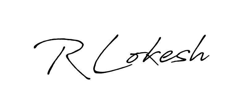 Create a beautiful signature design for name R Lokesh. With this signature (Antro_Vectra_Bolder) fonts, you can make a handwritten signature for free. R Lokesh signature style 7 images and pictures png