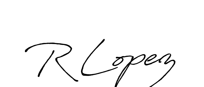 Also we have R Lopez name is the best signature style. Create professional handwritten signature collection using Antro_Vectra_Bolder autograph style. R Lopez signature style 7 images and pictures png