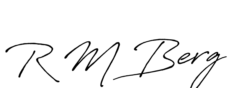 How to make R M Berg name signature. Use Antro_Vectra_Bolder style for creating short signs online. This is the latest handwritten sign. R M Berg signature style 7 images and pictures png