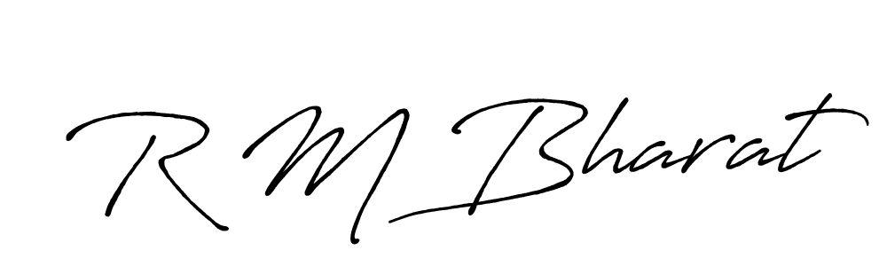 How to make R M Bharat name signature. Use Antro_Vectra_Bolder style for creating short signs online. This is the latest handwritten sign. R M Bharat signature style 7 images and pictures png