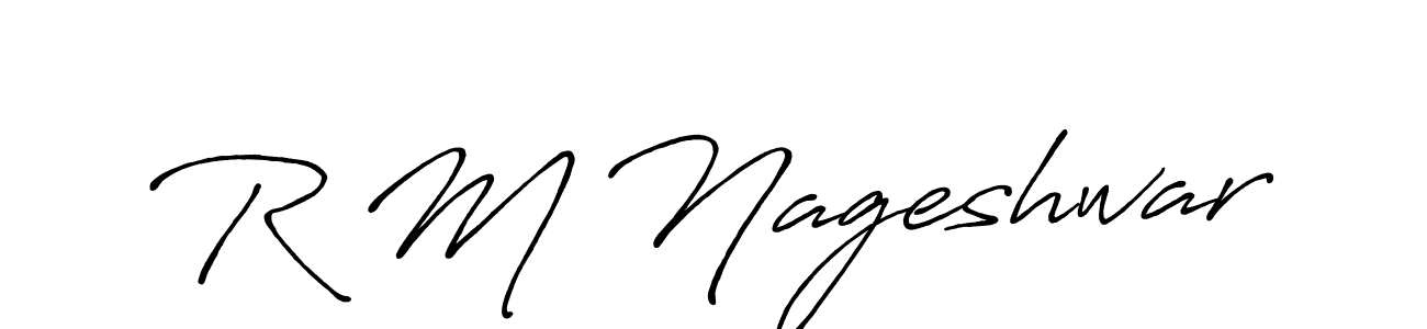 Create a beautiful signature design for name R M Nageshwar. With this signature (Antro_Vectra_Bolder) fonts, you can make a handwritten signature for free. R M Nageshwar signature style 7 images and pictures png