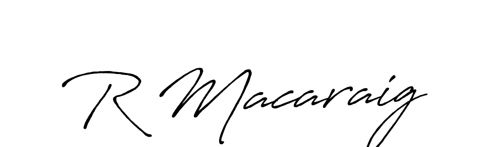 if you are searching for the best signature style for your name R Macaraig. so please give up your signature search. here we have designed multiple signature styles  using Antro_Vectra_Bolder. R Macaraig signature style 7 images and pictures png