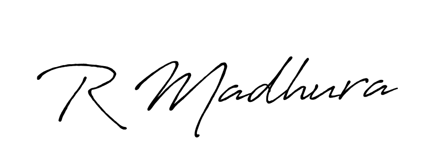 You should practise on your own different ways (Antro_Vectra_Bolder) to write your name (R Madhura) in signature. don't let someone else do it for you. R Madhura signature style 7 images and pictures png