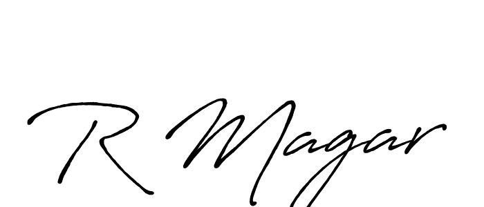 How to make R Magar signature? Antro_Vectra_Bolder is a professional autograph style. Create handwritten signature for R Magar name. R Magar signature style 7 images and pictures png