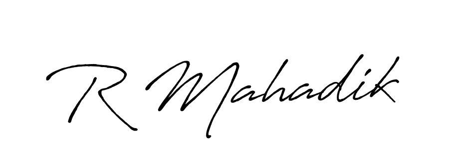 Also You can easily find your signature by using the search form. We will create R Mahadik name handwritten signature images for you free of cost using Antro_Vectra_Bolder sign style. R Mahadik signature style 7 images and pictures png