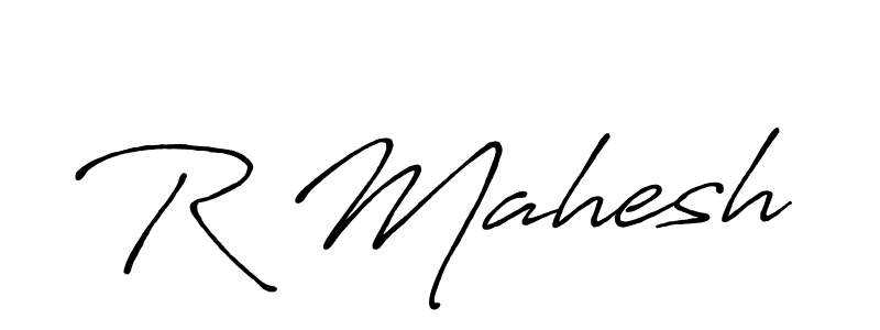 Make a beautiful signature design for name R Mahesh. With this signature (Antro_Vectra_Bolder) style, you can create a handwritten signature for free. R Mahesh signature style 7 images and pictures png