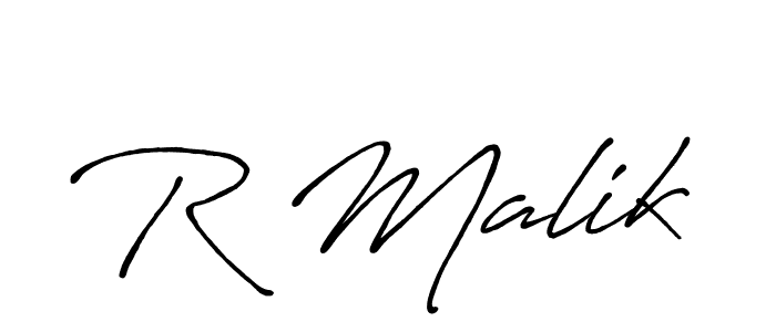 Make a beautiful signature design for name R Malik. With this signature (Antro_Vectra_Bolder) style, you can create a handwritten signature for free. R Malik signature style 7 images and pictures png