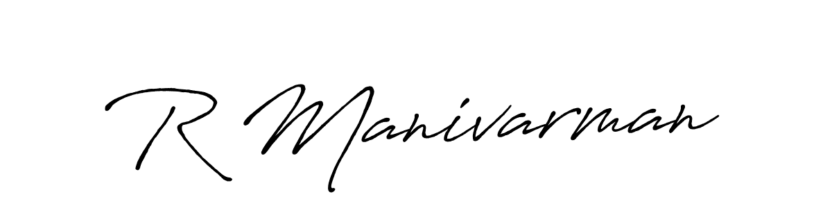 Use a signature maker to create a handwritten signature online. With this signature software, you can design (Antro_Vectra_Bolder) your own signature for name R Manivarman. R Manivarman signature style 7 images and pictures png