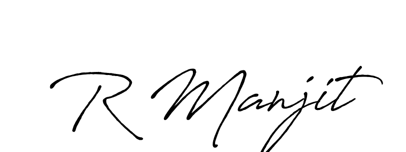 Design your own signature with our free online signature maker. With this signature software, you can create a handwritten (Antro_Vectra_Bolder) signature for name R Manjit. R Manjit signature style 7 images and pictures png